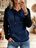 Women's Colorblock Raglan Sleeve Fleece Hoodie