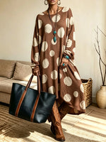 Women's Polka Dot High-Low Maxi Dress