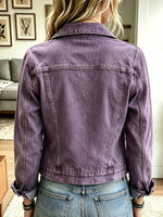 Women's 3D Floral Print Denim Jacket