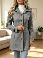 Retro Chic Lapel Button Art Casual Stylish Long Sleeve Coat