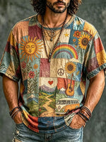 Men's Retro Nature Camper Print T-Shirt