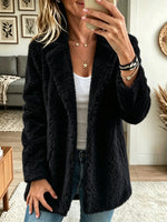 Women's Notch Collar Plush Sherpa Coat