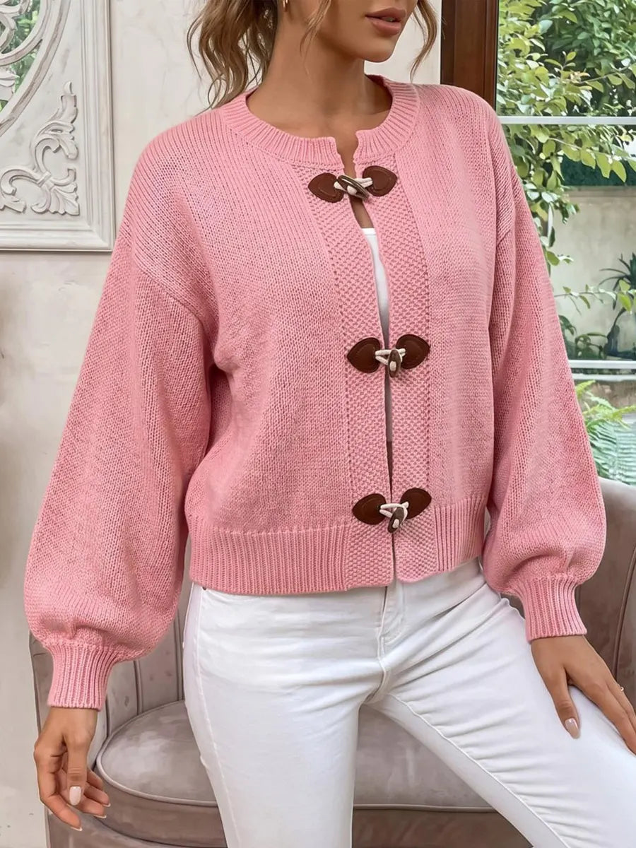 Retro Toggle‑closure Art Casual Stylish Long Sleeve Knit Cardigan Sweater