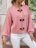 Retro Toggle‑closure Art Casual Stylish Long Sleeve Knit Cardigan Sweater