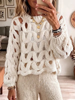 Vintage Elegant Patchwork Openwork Sweater