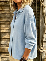 Women's Waffle Knit Button-Down Shirt