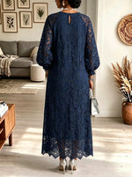 Women's Floral Lace Balloon Sleeve Maxi Dress