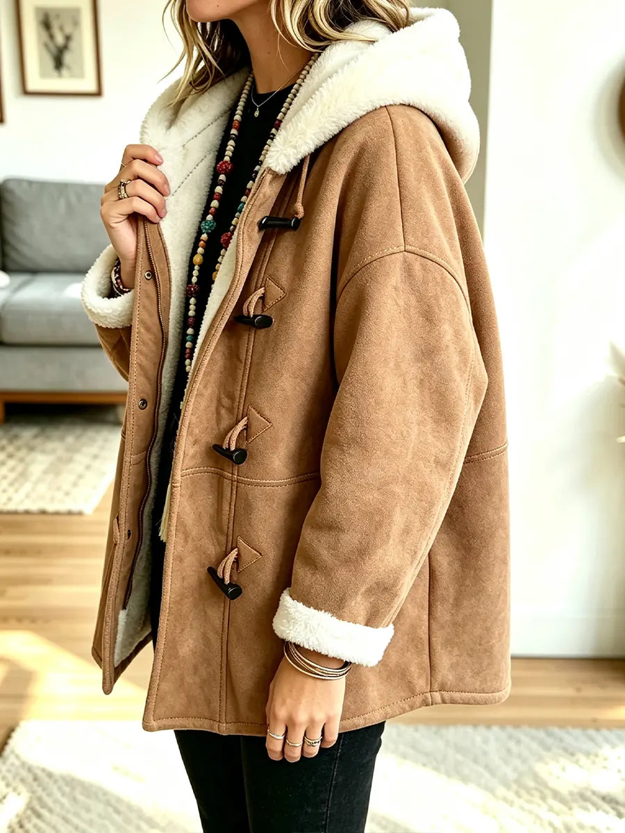 Women's Retro Toggle Button Hooded Coat