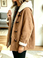 Women's Retro Toggle Button Hooded Coat