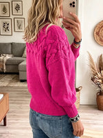 Vintage Elegant Cable Braided Details Turtleneck Long-sleeved Sweater