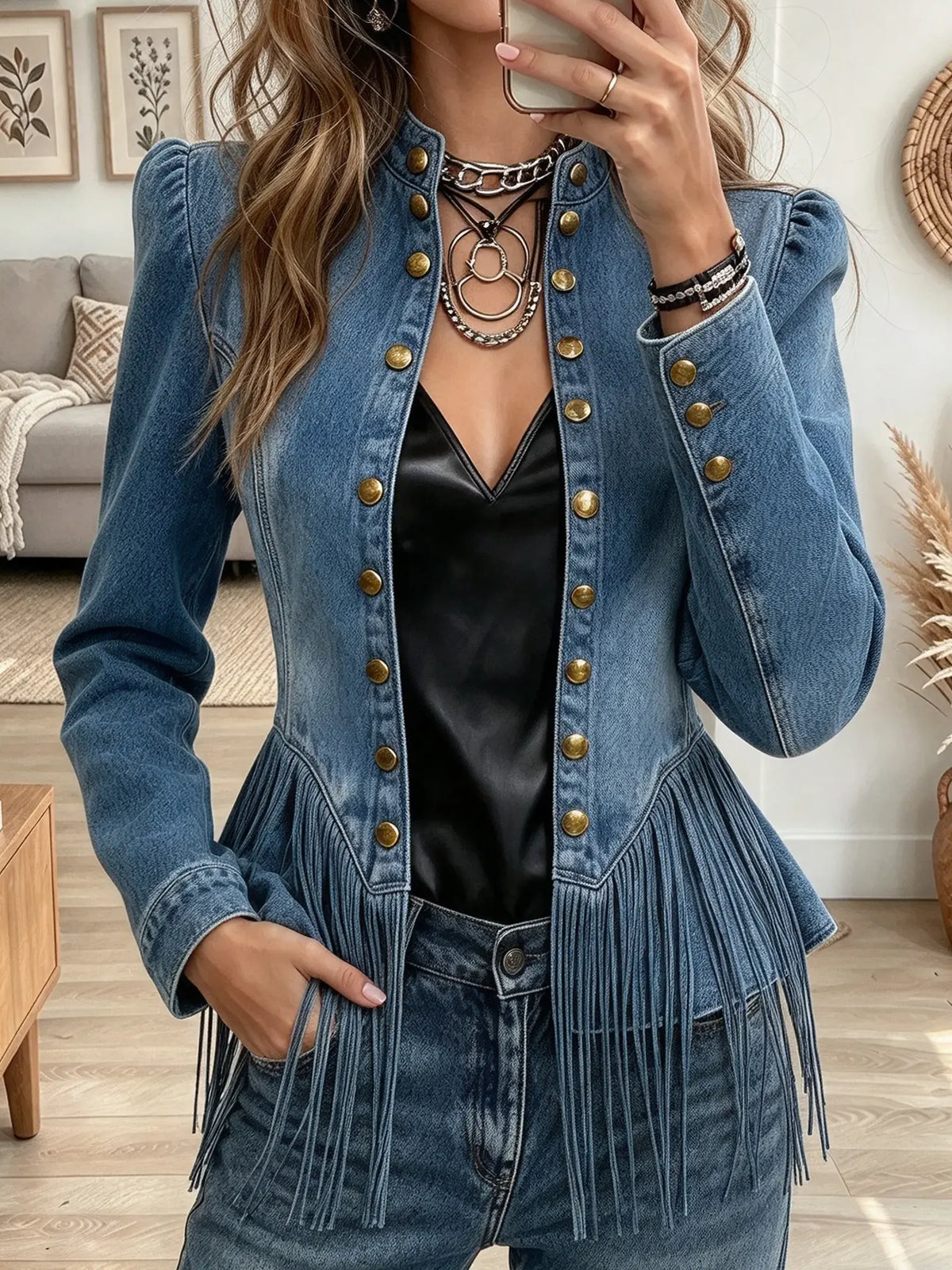 Women's Fringe Detail Denim Jacket