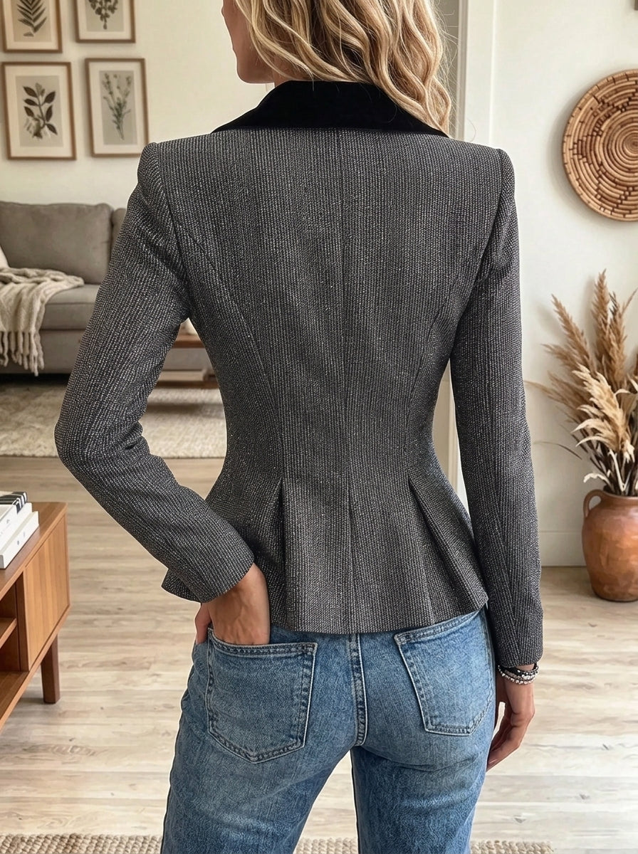 Women's Velvet Lapel Tailored Blazer