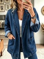 Women's Denim Blazer Jacket