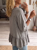 Vintage Elegant Cotton And Linen Patchwork Shirt