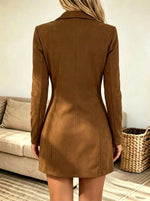 Women's Asymmetrical Pleated Hem Blazer Dress