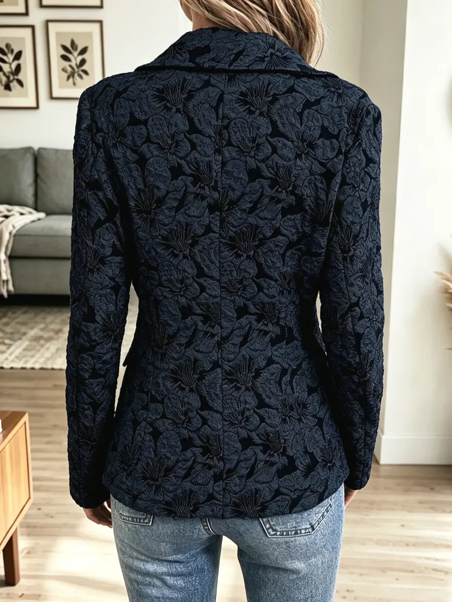 Retro Floral Pattern Art Casual Stylish Long Sleeve Blazer Coat