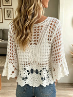 Women's Bohemian Floral Crochet Lace Kimono Top