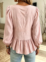 Women's Hollow-out Irregular Hem Long-sleeve Shirt
