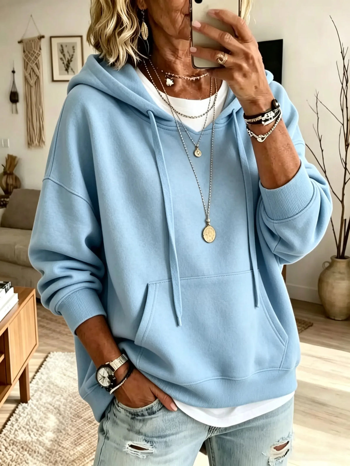 Women's Drawstring Pocket Hoodie