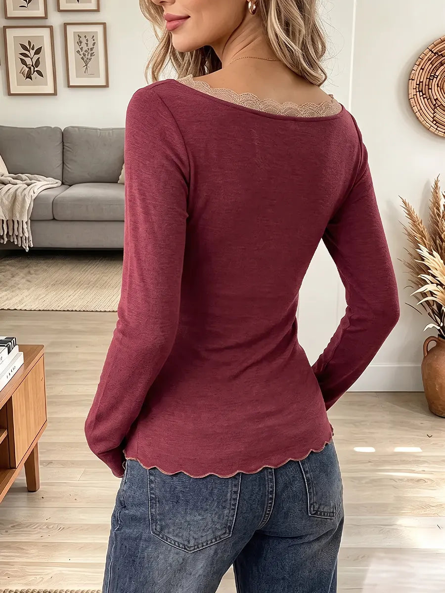 Vintage Elegant Cotton Blend Patchwork Lace Shirt