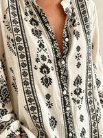 Women's Tribal Print Button-Down Blouse