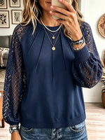 Vintage Elegant Patchwork Openwork Lace Shirt
