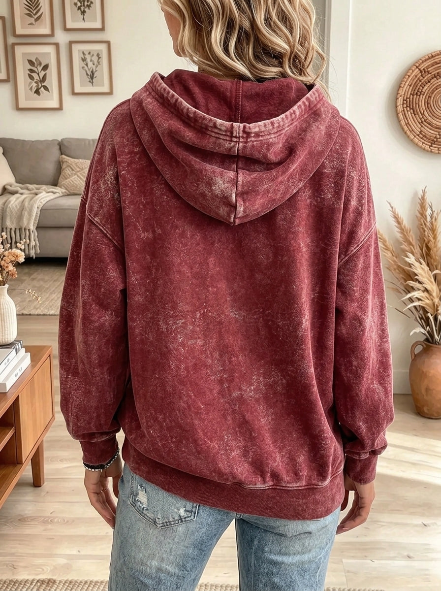 Women's Plaid Tree Lace Patchwork Print Hoodie