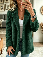 Women's Notch Collar Plush Sherpa Coat