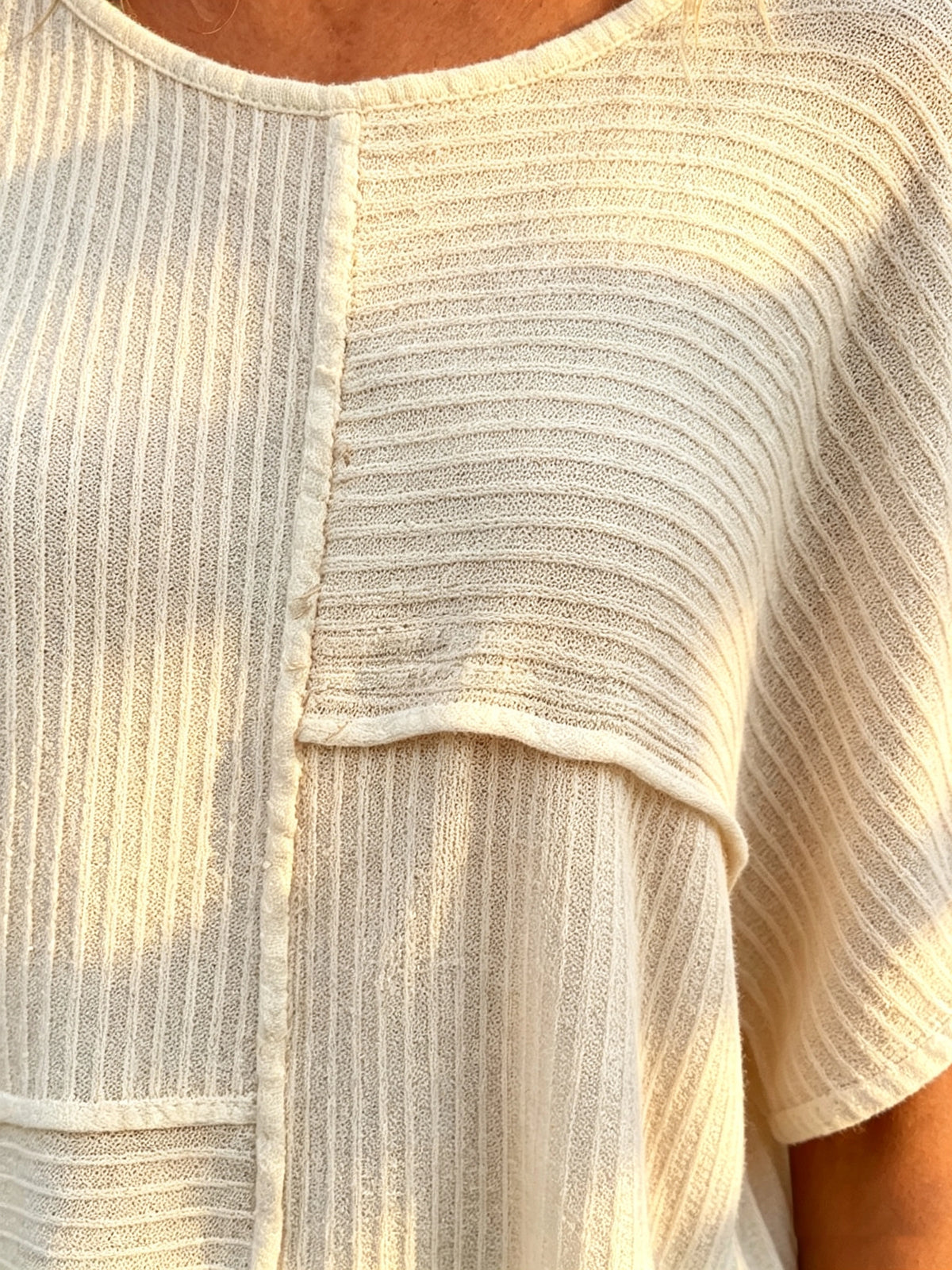 Women's Textured Ribbed Short Sleeve Top