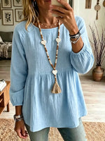 Women's Babydoll Crinkle Cotton Tunic Top