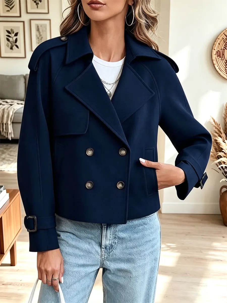 Retro Loose Pockets Art Button Casual Stylish Long Sleeve Coat