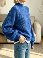 Retro Solid Color Elegant Knit Art Casual Stylish Long Sleeve Sweater