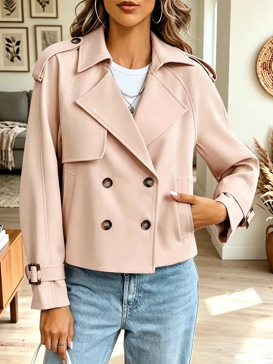 Retro Loose Pockets Art Button Casual Stylish Long Sleeve Coat
