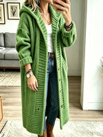 Women’s Vintage Hooded Long Knit Cardigan