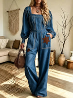 Women's Boho Denim Jumpsuit