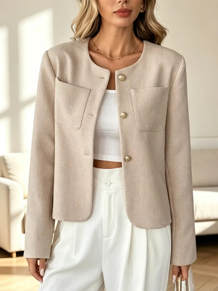 Retro Elegant Art Button Casual Stylish Long Sleeve Short Coat