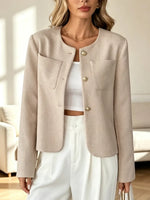 Retro Elegant Art Button Casual Stylish Long Sleeve Short Coat