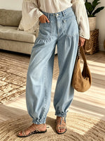 Women's High-Rise Tie-Ankle Jogger Pants