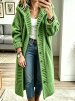Women’s Vintage Hooded Long Knit Cardigan