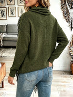 Vintage Elegant Fringed Knit Sweater