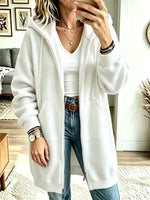 Women’s Long Sleeve Casual Loose Hooded Sweatshirt Cardigan