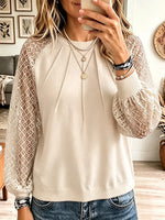 Vintage Elegant Patchwork Openwork Lace Shirt