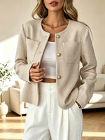 Retro Elegant Art Button Casual Stylish Long Sleeve Short Coat