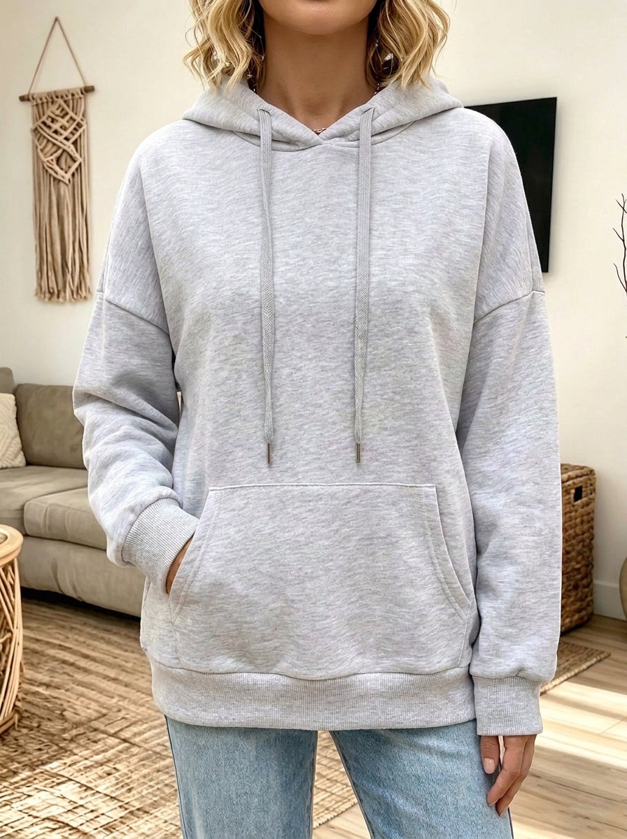Women Oversized Hoodie With Sequin Angel Wings Back Print
