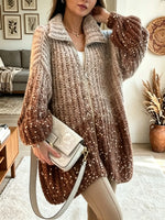 Women's Ombre Sequin Zip-Up Cardigan