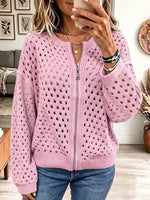 Vintage Elegant Knit Top Warm Openwork Sweater Jacket