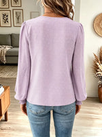 Retro Floral Lace Art Casual Stylish V Collar Long Sleeve Shirt