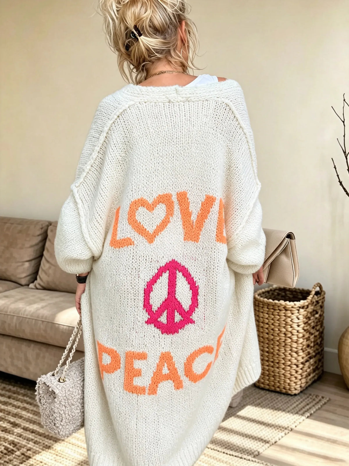 Women's Love & Peace Knit Cardigan