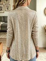 Women's Sequin Open-Front Blazer Cardigan
