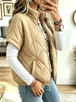 Women Stand-collar Short-sleeve Vest